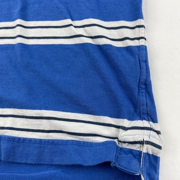 Abercrombie & Fitch Polo Boys Medium Muscle Blue Striped Short Sleeve - Picture 6 of 10
